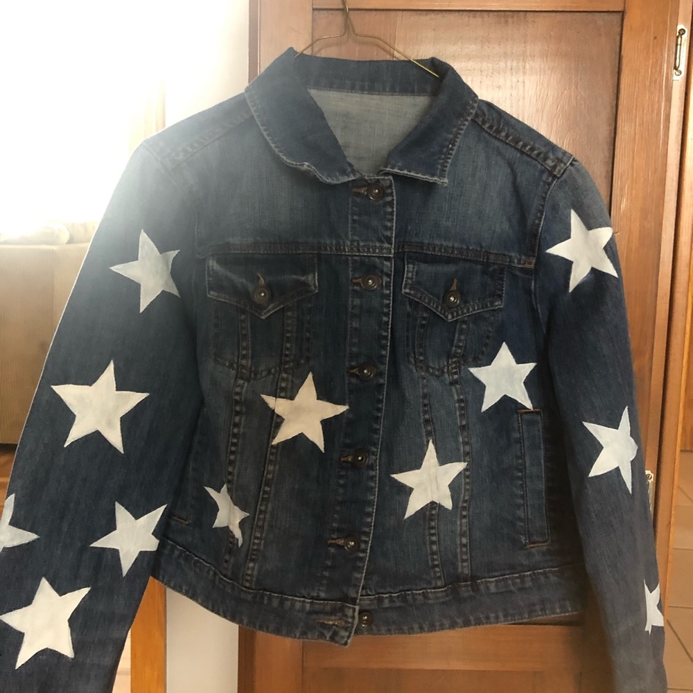 •holding for custom order!• star denim jean jacket